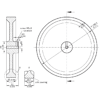 Roue de mesure en aluminium, polyuréthane, circonférence 500 mm-Lire la description