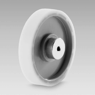 Roue de mesure 20cm de dév. alésage Ø4mm, revêt. synt. lisse 12mm-Lire la description