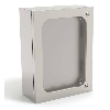 Coffret EQLC 450 600 250 (LxHxP) inox AISI 316L, avec porte en Lexan