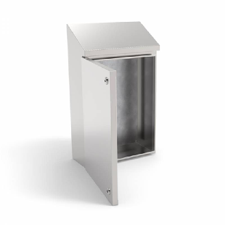 Coffret EQH 800 1000 300 (LxHxP) inox AISI 304, IP66, toit incliné-Lire la description