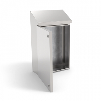 Coffret EQH 600 400 250 inox AISI 304, IP66, toit incliné-Lire la description