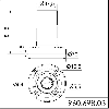 Pied avec tube intégré, ARGENT, h=81.5 mm