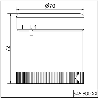 Élément ronfleur continu/pulsé 85dB 230VAC IP65 Ø70mm NOIR-Lire la description