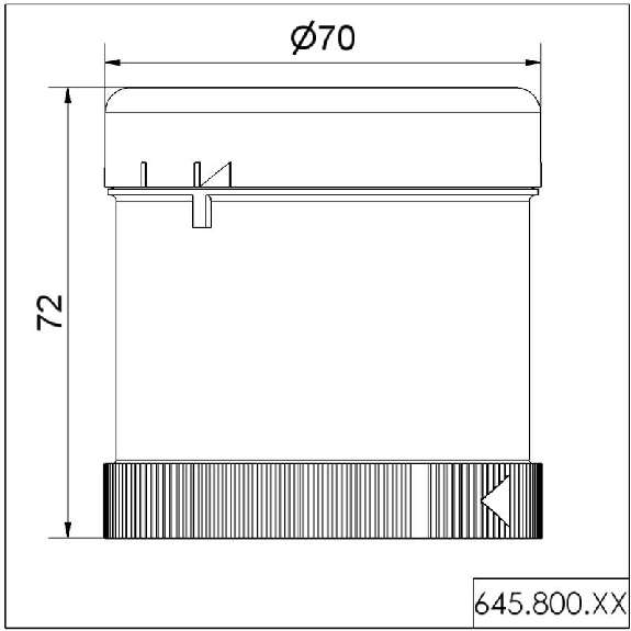 Élément ronfleur continu/pulsé 85dB 230VAC IP65 Ø70mm NOIR-Lire la description