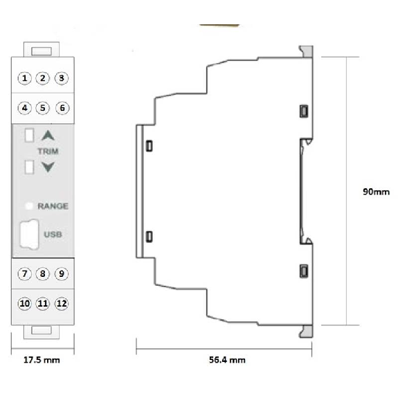 Convertisseur cellule de charge Alim. 10-48VDC-Lire la description