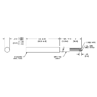 DP Hall 3/8 NPN P1mm noyé 0 ... 10 KHz 8-30V inox câble 3m"-Lire la description