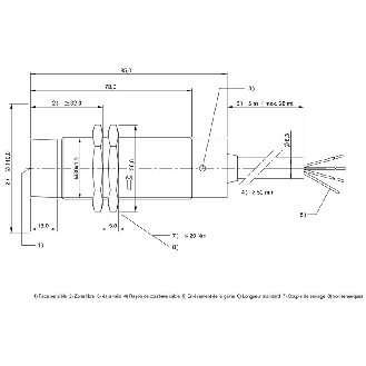 Tête lecture/écriture RFID 70/455 kHz, M30 non noyé, Parallèle C20m-Lire la description
