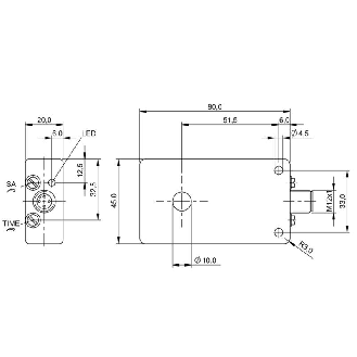 DPI Annulaire Ø=10mm PNP NO Tempo 45x80x20mm / M12 4P-Lire la description