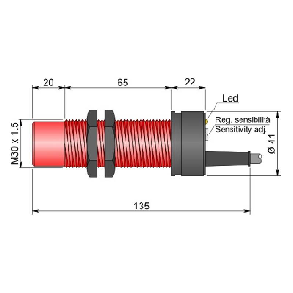 DPC M30 2 fils RELAIS P25mm non noyé Plast. 12-240Vac/dc / Câble 2m-Lire la description
