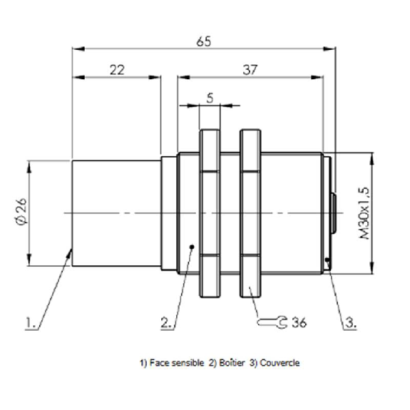 DPC HT M30 (AMPLI) P1-20mm non noyé -180...250 °C / Connect. spécial-Lire la description