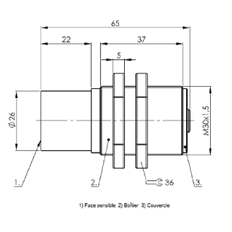 DPC HT M30 (AMPLI) P1-20mm non noyé -180...250 °C / Connect. spécial-Lire la description