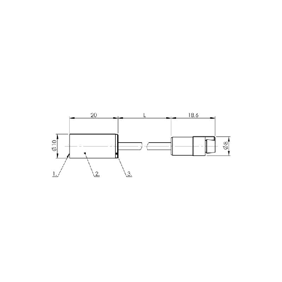 DPC D10 (Ampli) NO P4mm noyé lg20mm Inox / Câble 2m+Connect-Lire la description