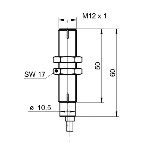 Détecteur à effet hall M12 PushPull P1mm lg60(50)mm / Câble 2m-Lire la description