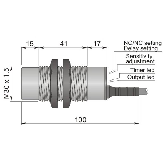 DPC M30 2 fils AC/DC NO/NF P25mm non noyé Pot. 20-250V / Câble 3m-Lire la description