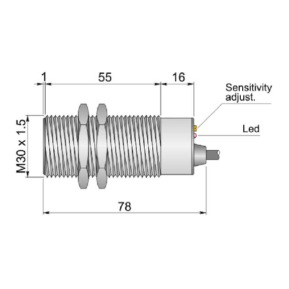 DPC M30 PNP NO+NF P20mm noyé Pot. 10-55Vdc / Câble 3m-Lire la description