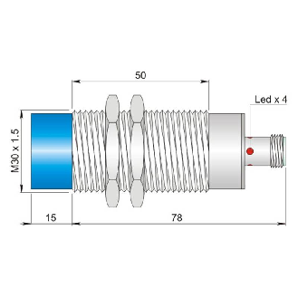 DPI M30 2 fils AC NO P15mm non noyé 20-250VAC lg78mm / M12 4P-Lire la description