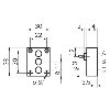 Lecteur de code inductif PNP NO x3 P2mm noyé 30x38x14mm / Câble 2m