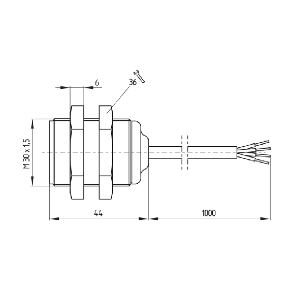 Int.de séc. magnétique codé M30 (sans act.) Led, 2NF+1NO, C5m-Lire la description