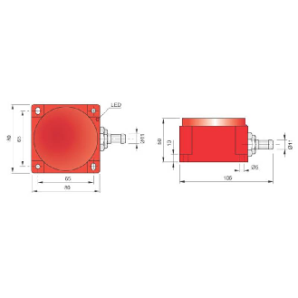 DPI Rect. PNP NO+NF P10-60mm non noyé 80x80x50mm 10-55Vdc / Câble 2m-Lire la description