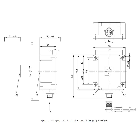 Tête lecture/écriture HF (13,56 MHz), unité d'exploitation, RS232 Tête lecture/écriture HF (13,56 MHz), unité d'exploitation, RS232-Lire la description