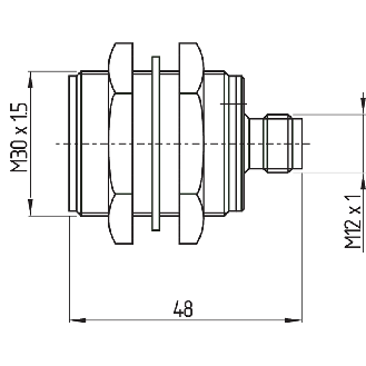 Int.de séc. magnétique codé M30 (sans act.) Led, 2NF+1NO, M12 4P-Lire la description
