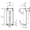 Lecteur de code inductif PNP NO x6 P2mm noyé 30x79x14mm / Câble 2m