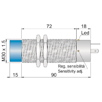 DPC M30 2 fils AC/DC NO/NF P25mm 20-250Vac/dc / Conn. K-Lire la description