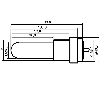 DPC HT D26/G1 PNP NO+NF P20mm non noyé 113mm PTFE 100°C / C2m PVC-Lire la description