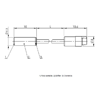 DPC D6,5 AMPLI P1,5mm noyé lg18mm Inox 4-8Vdc / Câble 2m+Connect-Lire la description