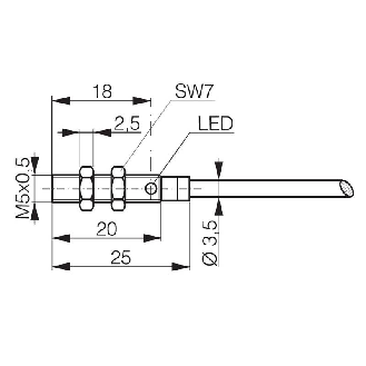 DPI M05 PNP NO P0,8mm noyé IO-Link 18mm Inox 10-30Vdc / Câble 2m-Lire la description