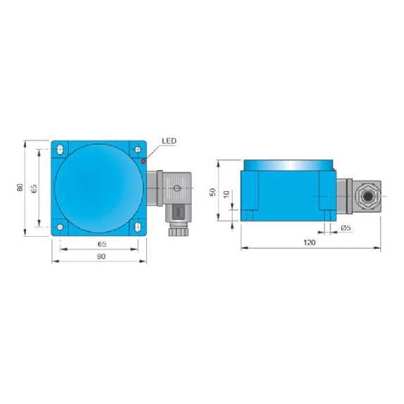 DPI Rect. 2 fils AC NO P25-60mm non noyé 80x80x50 20-250VAC / Con. K-Lire la description