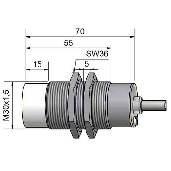 DPC Ex M30 PNP NO+NF P15mm non noyé Inox 10-30Vdc / Câble 3m PVC DPC Ex M30 PNP NO+NF P15mm non noyé Inox 10-30Vdc / Câble 3m PVC-Lire la description