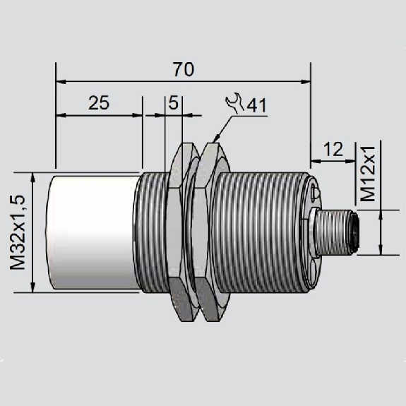 DPC Ex M32 PNP NO+NF P40mm non noyé 70(55)mm Inox / M12 4P-Lire la description