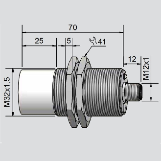 DPC Ex M32 PNP NO+NF P40mm non noyé 70(55)mm Inox / M12 4P-Lire la description