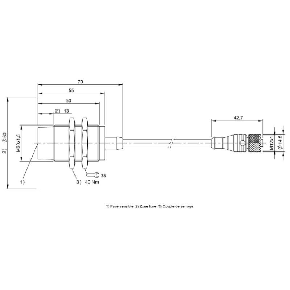 Tête de lecture/écriture cylindrique M30x1,5-Lire la description