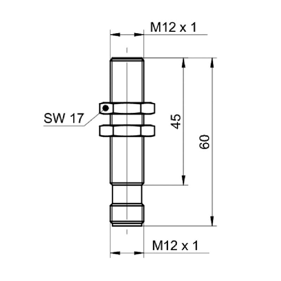 Détecteur à effet hall M12 PushPull P1,8mm lg60(45)mm / M12 4P-Lire la description