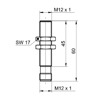 Détecteur à effet hall M12 PushPull P1,8mm lg60(45)mm / M12 4P-Lire la description