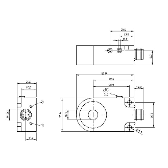 DPI Annulaire Ø=10mm PNP NO Pot. 60x35x20mm Plast. 10-30Vdc / M12 4P-Lire la description