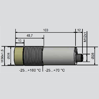 DPC M30 PNP NO+NF P15mm Inox / M12 4P-Lire la description