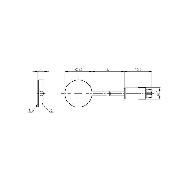 DPC D18 (Ampli) P1-5mm noyé Ø18x4mm / Connecteur+Câble 2m-Lire la description