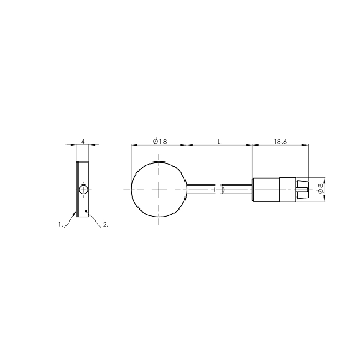 DPC D18 (Ampli) P1-5mm noyé Ø18x4mm / Connecteur+Câble 2m-Lire la description
