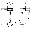 Lecteur de code inductif PNP NO x6 P4mm non noyé 30x79x14mm /Câble 2m