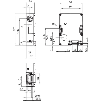 Int.de séc. 3O/2F, méca 24V, plastique tête inox, 2600N, 3xM20-Lire la description