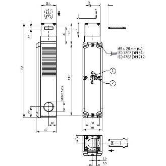 Int.de séc. Verr. mécanique/Déverr. 110Vac 2O+2O, 3xM20-Lire la description
