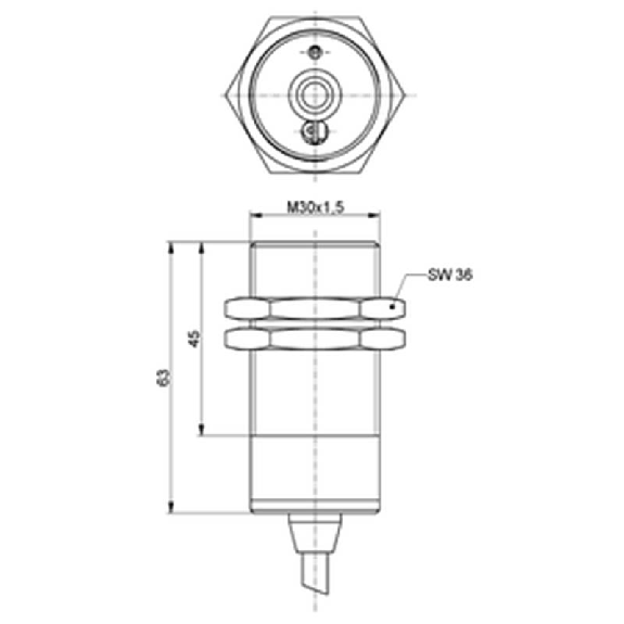 Int.de séc. magn. M30 Reed 2NF Inox IP69K, câble 5m-Lire la description