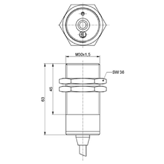 Int.de séc. magn. M30 Reed 2NF Inox IP69K, câble 5m-Lire la description