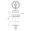 Int.de séc. magn. M30 Reed 2NF Inox IP69K, câble 5m