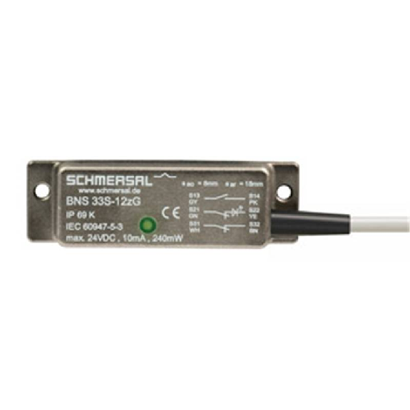 Int.de séc. magnétique codé (sans act.), Led, inox, 2NF+1NO, C5m-Lire la description