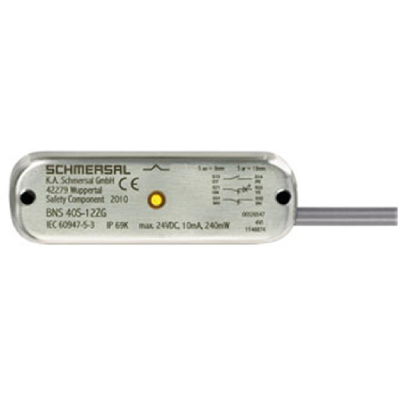 Int.de séc. magnétique codé (sans act.) Led, 1NO+2NF Inox, C10m Int.de séc. magnétique codé (sans act.) Led, 1NO+2NF Inox, C10m-Lire la description