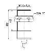 Int.de séc. magn. M30 P10mm 1NF+1NO, Inox, IP69, câble 2m
